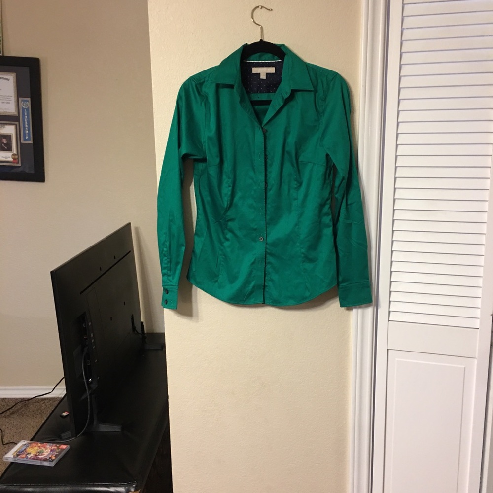 Green banana republic blouse size 6